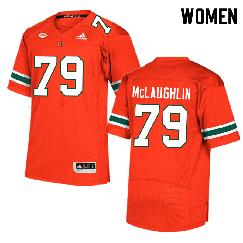 Women #79 Michael McLaughlin Miami Hurricanes College Football Jerseys Sale-Orange - Click Image to Close